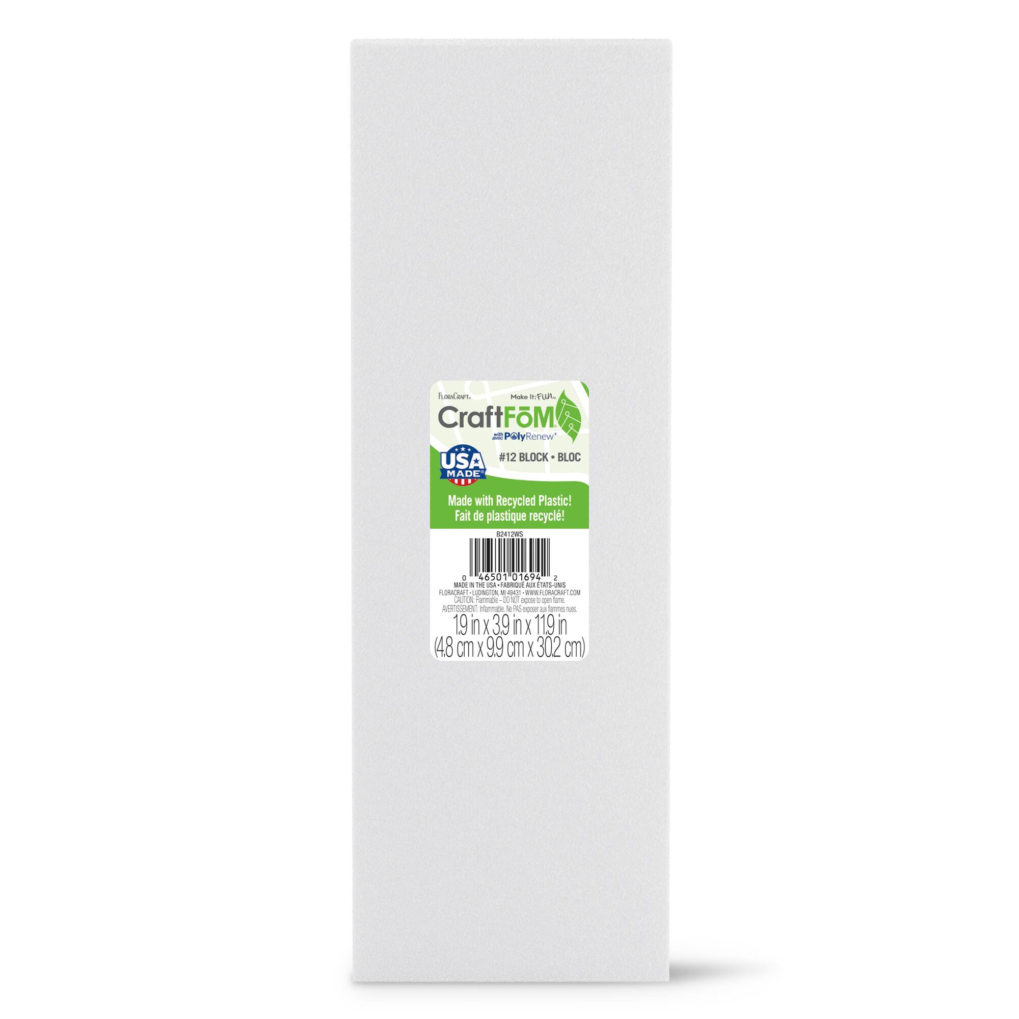 18 Pack: FloraCraft® CraftFōM Block White, 1.9" x 3.9" x 11.9"